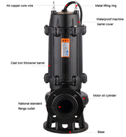 380 volts 4 pouces pompe sale WQ eaux usées boues usées pompe à eau submersible