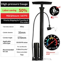 Pompe à main haute pression 4OEM en aluminium + ABS, gonfleur électrique pour vélo, pompe à vélo 130-160 PSI, adaptateur de valve pour vélos