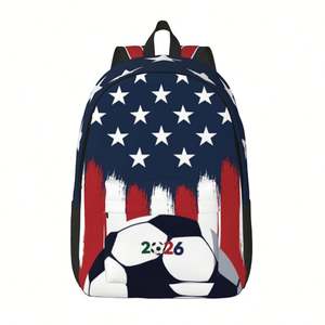 Bolsa de Viaje de Lona Personalizada para Fútbol, Inspirada en el Torneo Mundial de Fútbol 2026, Mochila de Almacenamiento con Serigrafía - Product Image 4