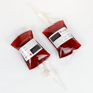 Bolsa de Bebida con Forma de Bolsa de Sangre de Halloween de 350 ml, Bolsa de Bebida Energética de Vampiro con Doble Tubo, Artículos para Fiestas de The Vampire Diaries - Product Image 1