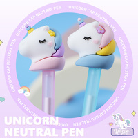 Stylo gel à capuchon sur le thème de la licorne - Vente en gros, design scintillant, encre à séchage rapide, papeterie cadeau