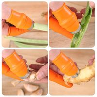 Couteau à pouce en silicone avec kit de protection anti-coupure pour les doigts, outils de jardinage pour la cueillette des fruits et légumes.