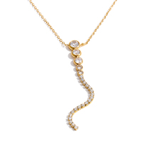 JINYOU 3573 Elegante Collar con Colgante de Circonita Cúbica en Forma de Serpiente Brillante y Cadena Delicada