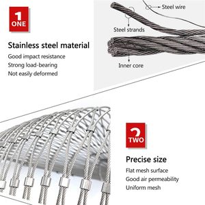 304 grillage en acier inoxydable 3.3x6.6ft <span class=keywords><strong>filet</strong></span> de sécurité Flexible clôture haute Altitude Anti-chute Zoo <span class=keywords><strong>Cage</strong></span> balcon <span class=keywords><strong>escalier</strong></span> <span class=keywords><strong>filet</strong></span> - Product Image 4