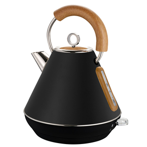 Hervidor de Agua Eléctrico Retro de Acero Inoxidable 304, Hervidor de Té Pequeño con Diseño de Madera, Hervidor Eléctrico Piramidal - Product Image 3