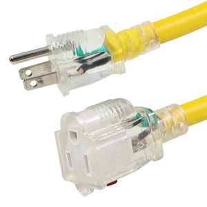 <span class=keywords><strong>สาย</strong></span>ต่อพ่วงแบบทนทานต่อสภาพอากาศ 12AWG SJTW ปลั๊ก 3 ขาแบบมีสายดินพร้อม<span class=keywords><strong>ไฟ</strong></span>แสดงสถานะ 15A 125V สำหรับโรงงาน/โรงรถ - Product Image 1