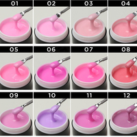 Gel de construction pour ongles de haute qualité personnalisé par la marque, produit en gel UV auto-nivelant et anti-fuite, couleurs épaisses de camouflage en vrac