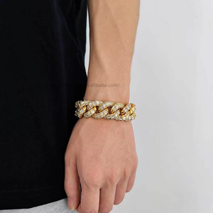 Accesorios de Hip Hop, Brazalete de 21 mm, Cadena Cubana de Tres Filas con Circonitas, Brazalete Grueso para Hombre, Tanjing - Product Image 3