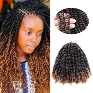 Approvisionnement d'usine Offre Spéciale Printemps Twist Crochet Tresses Cheveux Synthétique Profonde Pré Boucle <span class=keywords><strong>Tissage</strong></span> Curl Curly Extension - Product Image 1