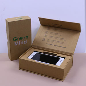 Caja de embalaje de papel kraft reciclado personalizada para teléfono móvil, caja de cartón con cierre magnético - Product Image 3