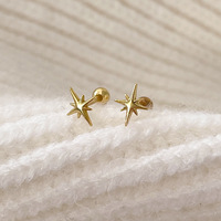 Pendientes de Cruz Minimalistas Chapados en Oro con Aguja de Cobre y Plata Vintage, Regalo Moderno para Mujer, Lujo Ligero, Sencillos y Sofisticados