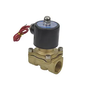 Normal sıcaklık pirinç DC su ters osmoz sıvı kontrolü için 1 ''npt 1/4 2 inç solenoid vana 12v 24vdc