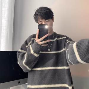 Ensemble TWINSET en velours arctique à manches évasées pour homme, hiver, fin, décontracté, tricot intérieur lâche, style rétro américain, style japonais, pull - Product Image 4