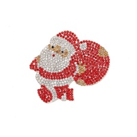 Offre Spéciale à la mode perlé cristal strass patchs bricolage bâton sur adhésif clair strass noël Patch père noël et chaussettes patchs