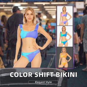 Nuovo costume da bagno personalizzato stile stile stile due pezzi da bagno donna Bikini con stampa modello Sexy <span class=keywords><strong>abbigliamento</strong></span> da spiaggia - Product Image 2