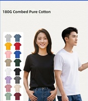 Kaos Pria 180 Gram Bahan Jersey Tebal Kerah Bulat Ukuran S-3XL Longgar Formal 100% Katun Polos Ramah Lingkungan