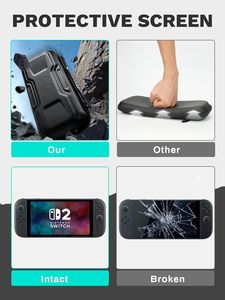Étui de transport pour <span class=keywords><strong>Nintendo</strong></span> <span class=keywords><strong>Switch</strong></span> 2 modèle 2025, coque rigide protectrice inodore avec rembourrage de protection d'écran, jeu et poches - Product Image 5