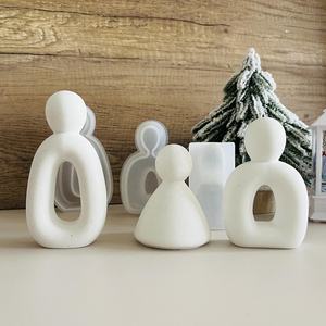 Molde de silicona <span class=keywords><strong>para</strong></span> adornos, vela perfumada de resina, molde de silicona <span class=keywords><strong>para</strong></span> decoración del hogar, molde de pegamento por goteo de yeso <span class=keywords><strong>para</strong></span> <span class=keywords><strong>personas</strong></span> pequeñas - Product Image 2