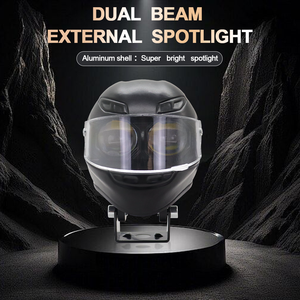 Faro LED de doble color para motocicleta, diseño de casco, 2 lentes, delantero, IP67, impermeable, luces antiniebla para coches, motocicletas, camiones 2 - Product Image 3