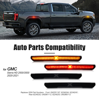 Feux de position latéraux à LED avec lentille fumée pour GMC Sierra HD 2500 3500 2020-2021, style X, avant et arrière, lot de 4