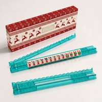 Kit de Mahjong Américain Renne de Noël Multicolore Nouvelle Arrivée avec Règle de Repositionnement des Tuiles pour Divertissement de Table à Domicile et de Fêtes