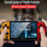 Console de jeu portable X7 Plus avec écran HD de 5,1 pouces, 8 Go, double manette, qualité supérieure, directement de l'usine