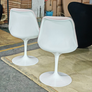 <span class=keywords><strong>Chaise</strong></span> Tulipe Style Moderne Aluminium Tissu Rembourrage Doux Fibre de Verre <span class=keywords><strong>Pied</strong></span> en <span class=keywords><strong>Fer</strong></span> Rond Pivotant Blanc <span class=keywords><strong>Chaise</strong></span> Antique Chaises de Salle à Manger - Product Image 2