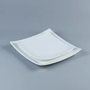 Taiqiao, белая керамическая квадратная обеденная тарелка с зарядным устройством для отеля, ресторана