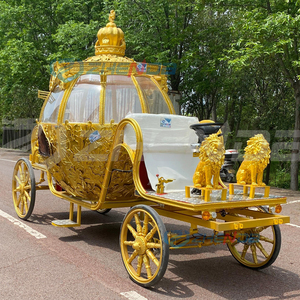 Most Popular Golden Pumpkin Carriage Electric 4-<b>Wheel</b> Electric Royal Pumpkin Gold Horse-Drawn Carriage Service Equipment on Sale - Product Image 4