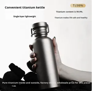 ขวดน้ำกีฬาไทเทเนียมแท้ 0.75 ลิตร กันน้ำ น้ำหนักเบา พกพาสะดวก สำหรับกิจกรรมกลางแจ้ง แคมป์ปิ้ง ปั่นจักรยาน เดินป่า ใช้ได้ทุกฤดู - Product Image 2