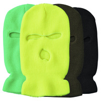 Pasamontañas Unisex de Venta Caliente, Estilo de Cobertura Completa, Gorro de Esquí con 3 Orificios, Gorro de Invierno al por Mayor, Gorro de Punto Acanalado Cortavientos, Gorro Cálido