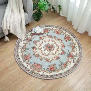 Tappeto Circolare in Velluto Cristallo, Grande Tappeto per Soggiorno, Motivo Geometrico Vintage, Resistente all'Usura, per Divano - Product Image 1