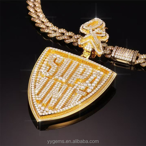 จี้เงินแท้ 925 ประดับเพชรโมอิสซาไนต์สี D ระดับ VVS รูปทรงโล่ห์  พร้อมใบรับรอง GRA ผ่านการทดสอบเพชร  แบบฝังกรงเล็บ เหมาะสำหรับเป็นของขวัญ - Product Image 3