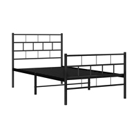 Lit double en acier facile à assembler, plateforme métallique thermolaquée, support robuste pour chambre à coucher