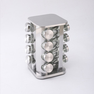 Organisateur de condiments rotatif en acier inoxydable, <span class=keywords><strong>carrousel</strong></span> à <span class=keywords><strong>épices</strong></span> pour comptoir de cuisine, étagère à <span class=keywords><strong>épices</strong></span> tournante avec bocaux - Product Image 5