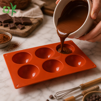Moule à gâteau en silicone OKSILICONE à six demi-cercles, résistant aux hautes températures, pour la cuisson de gâteaux, moule à crème glacée, moule en silicone antiadhésif