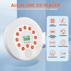 Reproductor de CD portátil al por mayor con repetición A/B y control de velocidad para aprendizaje de idiomas, receptor de audio BT inalámbrico, USB MP3 recargable - Product Image 3