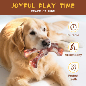 Jouet à mâcher pour <span class=keywords><strong>chien</strong></span> en nylon rigide, saveur bœuf, réaliste, indestructible, pour mâcheurs agressifs, grande race, taille 3 - Product Image 3