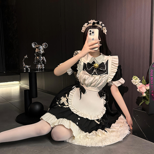 Dolce carino Lolita <span class=keywords><strong>cameriera</strong></span> Cosplay vestito Set elegante Anime costumi <span class=keywords><strong>per</strong></span> uniforme con stretta manica in vita grembiule - Product Image 1