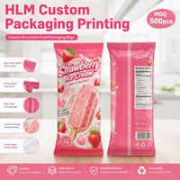 Sachets personnalisés imprimés pour bâtonnets de crème glacée, scellables à chaud, de qualité alimentaire, jetables, pour friandises congelées, emballage en plastique Mylar