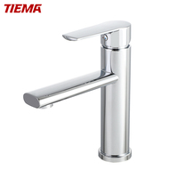 Robinet de lavabo thermostatique moderne monotrou en acier inoxydable chromé avec capteur sans contact et poignée unique