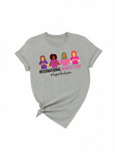 T-shirt per la Giornata Internazionale della Donna, 100% cotone, girocollo, casual, stampata con design motivazionale - Product Image 1