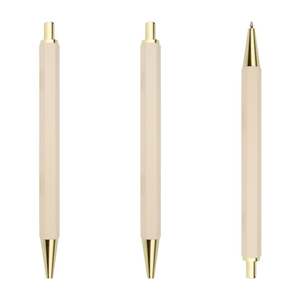 Stylos à bille rétractables personnalisés, impression couleur, hexagonaux - Pointe moyenne 1 mm, encre noire pour usage de bureau - Idéal pour les hommes et les femmes - Product Image 2