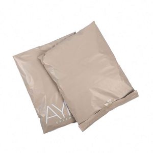 Bolsa de Envío Biodegradable Personalizada con Impresión Serigráfica, MOQ Bajo, Color Beige, para Envíos Express - Product Image 3