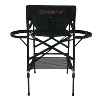 Chaise pliante en aluminium réglable en hauteur Onwaysports pour barbier et maquilleur avec appui-tête