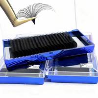 Ekstensi Bulu Mata Cashmere Matte Hitam Grosir Logo Kustom 0.02 0.03 C D M Curl Velvet Lash Trays