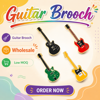 Broche en émail en forme de guitare, badges d'instruments de musique pour chemises, pulls, manteaux, vestes, sacs à dos