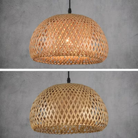 Luminaire suspendu en rotin naturel et bambou, tissé à la main, réglable, taille moyenne, pour la maison, l'hôtel, style Wabi Sabi
