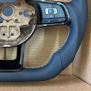 Volante de Cuero Línea <span class=keywords><strong>R</strong></span> para <span class=keywords><strong>Volkswagen</strong></span> VW Golf 6 Golf 7 7.5 MK 6 7 7.5 GTI GTD GTE <span class=keywords><strong>R</strong></span> <span class=keywords><strong>Polo</strong></span> Passat Tiguan Passat Scirocco - Product Image 4