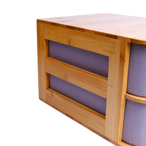 Boîte organisatrice multifonctionnelle pour cosmétiques, bijoux, chaussettes, sous-vêtements et articles divers ; design empilable en bambou. - Product Image 3
